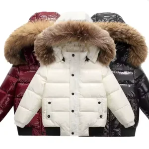 Kids Hooded White Duck Down Jacket