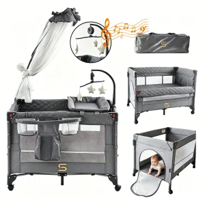 All-in-One Convertible Travel Crib & Bassinet Playard